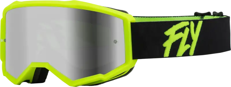 37-51720 Fly Racing Youth Zone Goggle Black/Hi-Vis W/ Silver Mirror/Smoke Lens - Eyewear