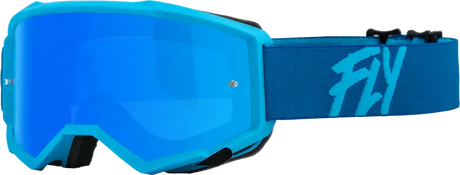 37-51722 Fly Racing Youth Zone Goggle Blue W/ Sky Mirror/Smoke Lens - Eyewear