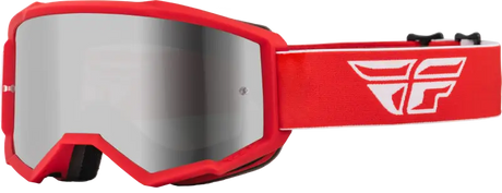 37-51725 Fly Racing Youth Zone Goggle Red/White W/ Silver Mirror/Smoke Lens - Eyewear