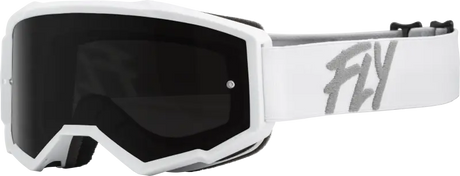 37-51726 Fly Racing Youth Zone Goggle White W/ Dark Smoke/Smoke Lens - Eyewear