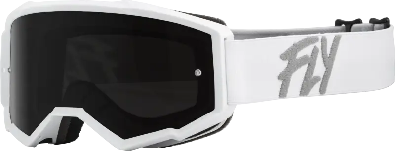 37-51726 Fly Racing Youth Zone Goggle White W/ Dark Smoke/Smoke Lens - Eyewear