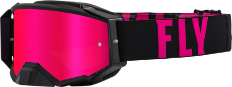 37-51901 Fly Racing Zone Pro Goggle Black/Pink W/ Pink Mirror/Smoke Lens - RV and Auto Parts