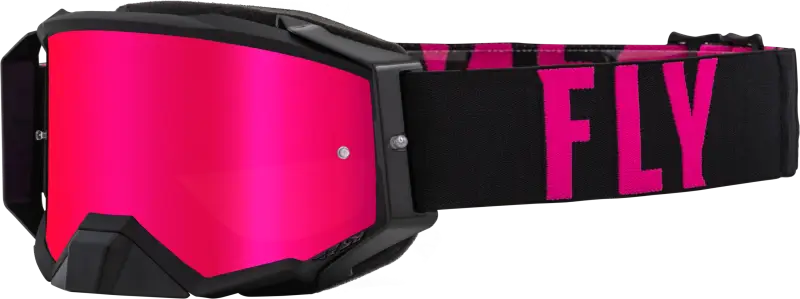 37-51901 Fly Racing Zone Pro Goggle Black/Pink W/ Pink Mirror/Smoke Lens - RV and Auto Parts