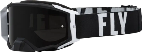 37-51902 Fly Racing Zone Pro Goggle Black/White W/ Dark Smoke/Smoke Lens - RV and Auto Parts