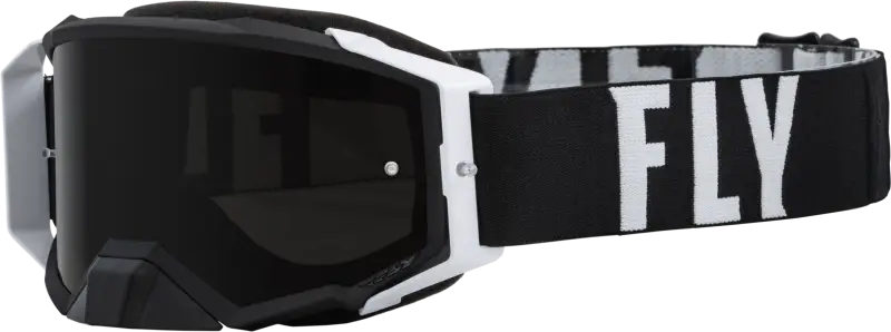 37-51902 Fly Racing Zone Pro Goggle Black/White W/ Dark Smoke/Smoke Lens - RV and Auto Parts