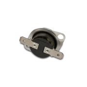 Silver Dometic furnace limit switch with black center and brackets