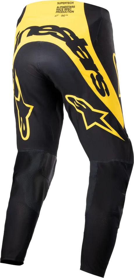 3723224-15-36 Supertech Ward Pants Black/Yellow Sz 36