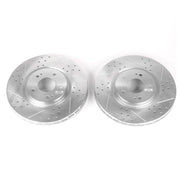PowerStop JBR1109XPR Power Stop 03-06 Mitsubishi Lancer Front Evolution Drilled & Slotted Rotors - Pair