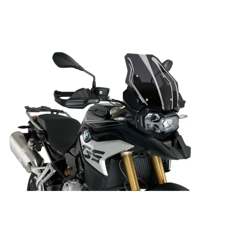BMW GS motorcycle with 3769F Windscreen Touring Dark Smoke for better riding style