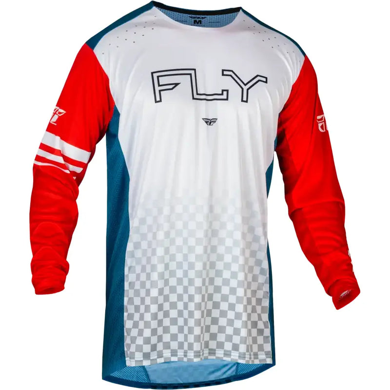 377-054YS Youth Rayce Bicycle Jersey Red/White/Blue Ys