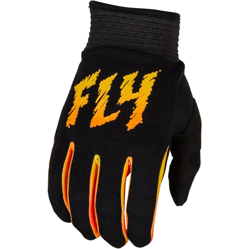 Youth F 16 Riding Gloves in Black/Yellow/Orange with Fly logo - 377-211Y2XS.