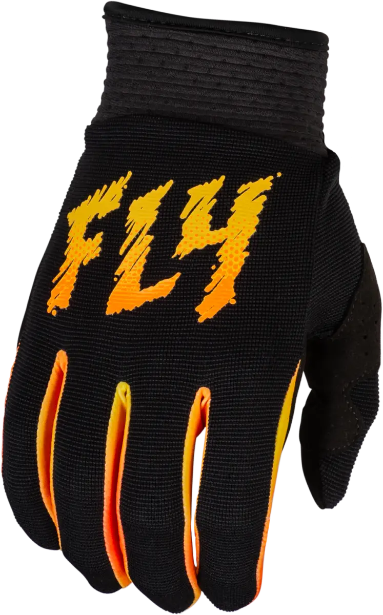 Youth F 16 Riding Gloves in Black/Yellow/Orange with Fly logo - 377-211Y2XS.