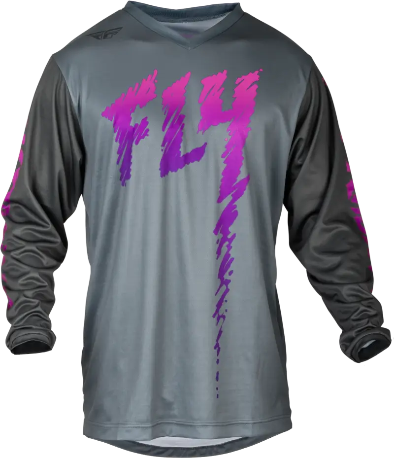 377-220YS Youth F 16 Jersey Grey/Charcoal/Pink Ys - F-16