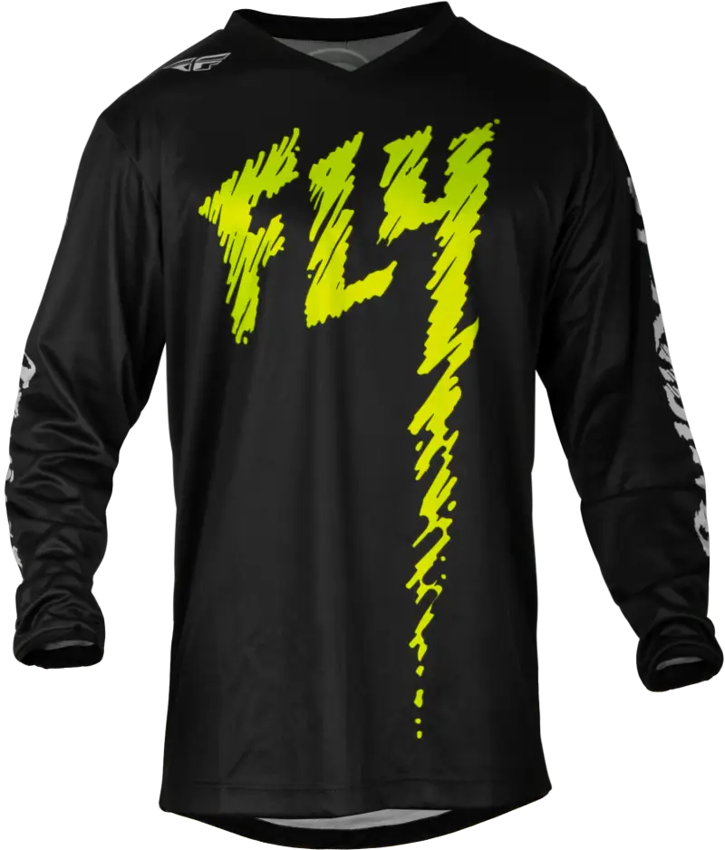 377-224YS Youth F 16 Jersey Black/Neon Green/Light Grey Ys - F-16