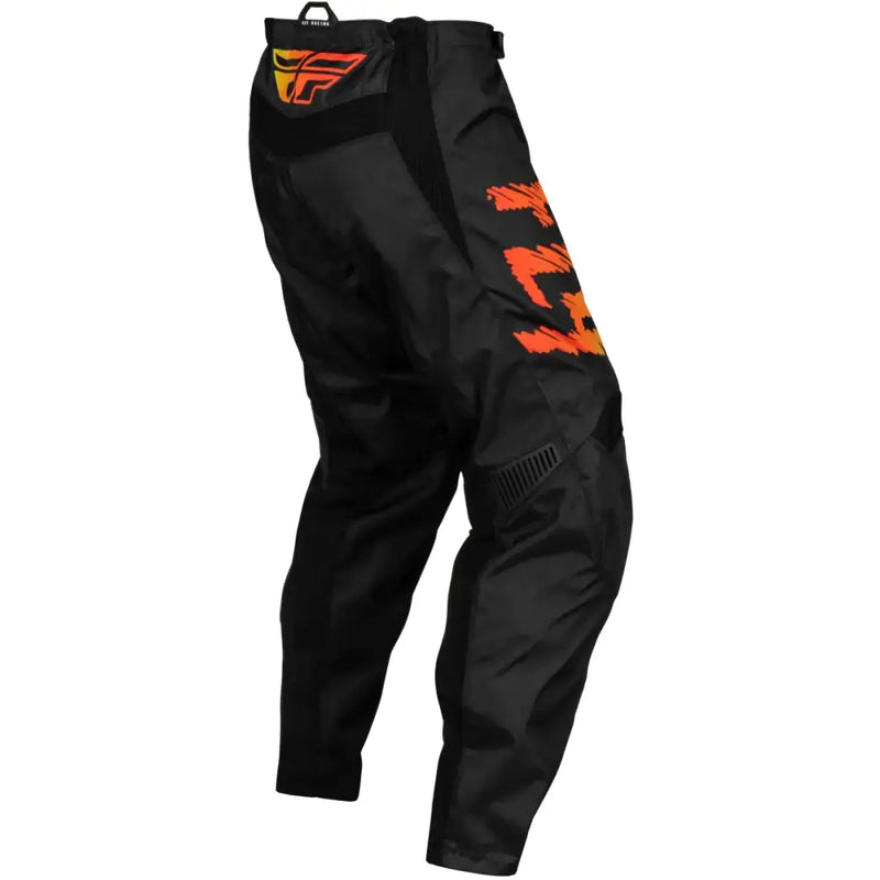 Black/Yellow/Orange F 16 Youth Pants with ergonomic knee design, multi-directional stretch ribbing, and soft-flex protective rubber details, ideal for off-road adventures, Powersports, Pants, AVADA - Best Sellers