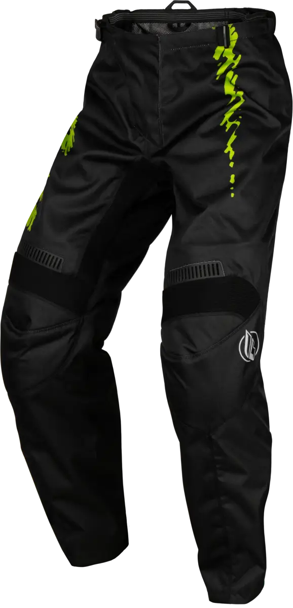 377-23424 Youth F 16 Pants Black/Neon Green/Light Grey Sz - RV and Auto Parts