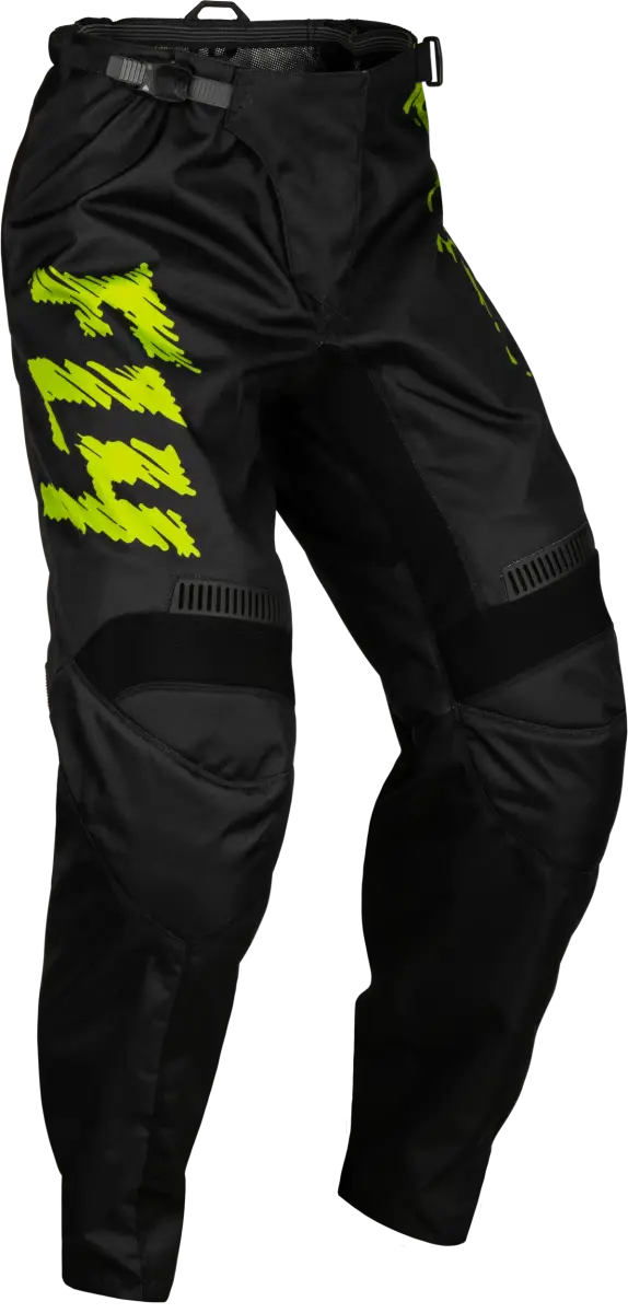 377-23426 Youth F 16 Pants Black/Neon Green/Light Grey Sz - RV and Auto Parts