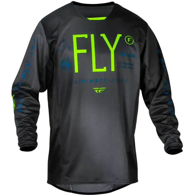 377-526YXL Youth Kinetic Prodigy Jersey Charcoal/Neon Grn/True Blu Yxl