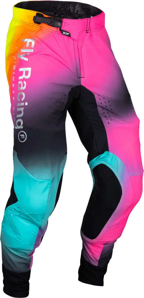 377-73538 Fly Racing Lite Le Legacy Pants Fuschia/Elec Blue/Hi-Vis Sz 38 - RV and Auto Parts