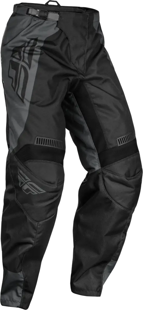 Black/Charcoal F16 Pants by AVADA featuring a mesh comfort liner, multi-directional stretch ribbing, low profile stretch leg cuffs, 600D polyester, YKK main zipper, soft-flex protective rubber details, pre-shaped knee, ratcheting closure, and waist belt, suitable for RV, Automotive, Powersports, off-road, marine, truck accessories, interior, truck bed, rv parts, Powersports, Pants, AVADA - Best Sellers
