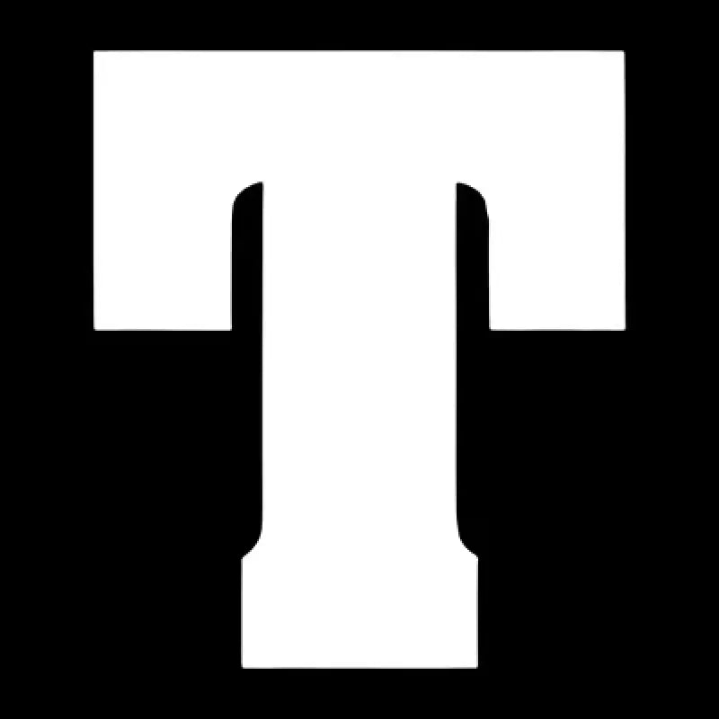 White T letter on black background for Tuffy Sec Ford Bronco tailgate lockbox display