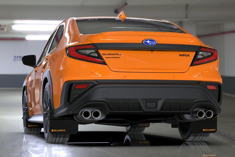 Rally Armor MF92-UR-BLK/OR-X Rally Armor 2022+ Subaru WRX Black UR Mud Flap Altered Font Orange Logo
