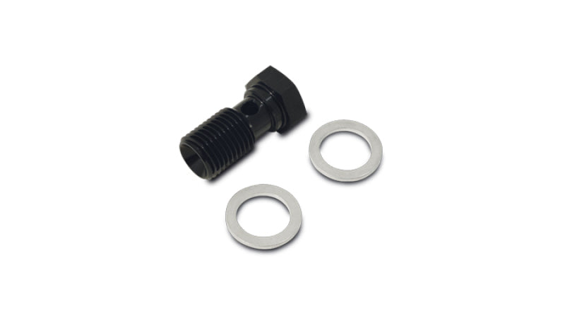 Vibrant 11464 Vibrant Aluminum Banjo Bolt w/2 Washers Male 16mm x 1.5 Bolt, 24mm long bolt - Anodized Black