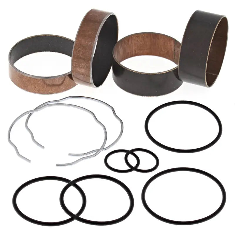 Fork Bushing Kit with dark brown and copper bushings, wire clips, and O-rings