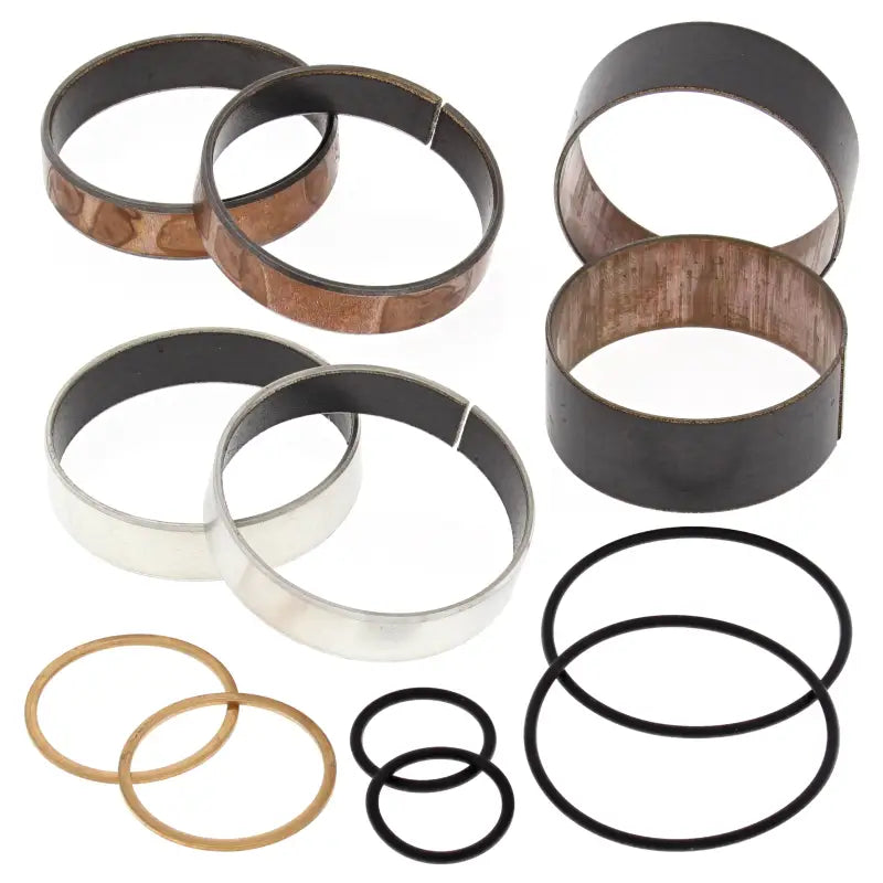 Assorted metal and rubber rings from 38-6077 Fork Bushing Kit for smooth suspension upgrade