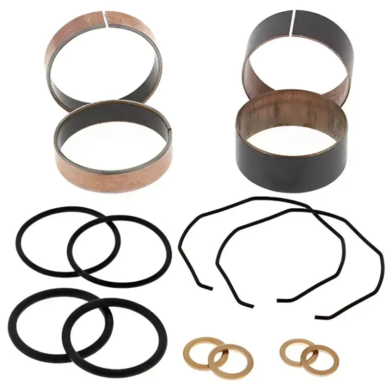 Motorcycle fork rebuild kit with fork bushings for easy installation and repair
