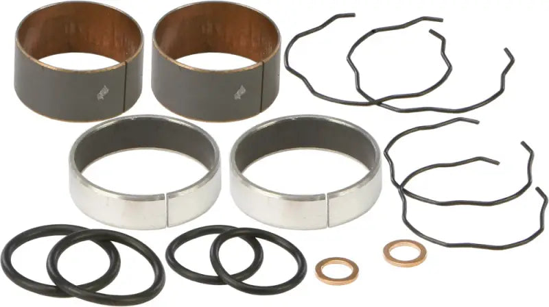 OEM quality fork bushing kit 38-6095 featuring fork leg bushings, slider bushings, snap rings, o-rings, and copper washers.