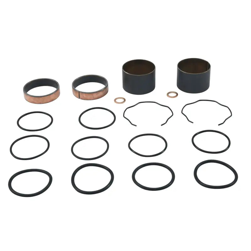 OEM quality 38-6140 Fork Bushing Kit containing fork leg and slider bushings, snap rings, o-rings, and copper washers.