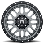 ICON 1220908150GM ICON Alpha 20x9 8x170 0mm Offset 5in BS 125.2mm Bore Gun Metal Wheel - 1220908150GM