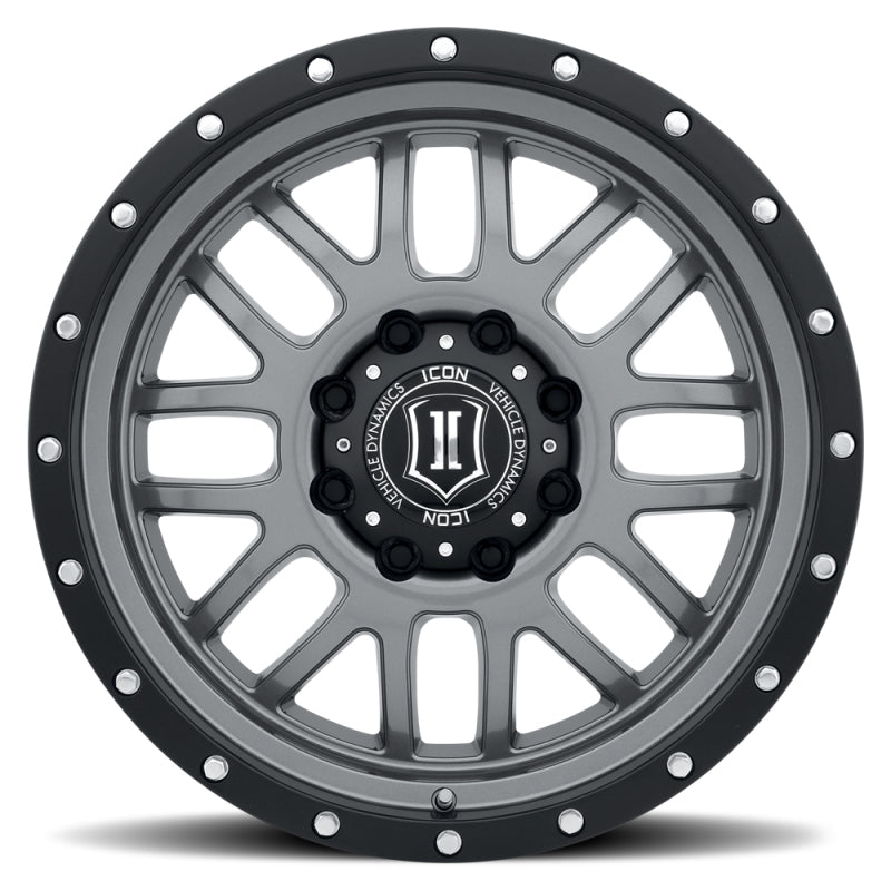 ICON 1220908150GM ICON Alpha 20x9 8x170 0mm Offset 5in BS 125.2mm Bore Gun Metal Wheel - 1220908150GM