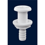 White plastic through-hull fitting for marine fuel applications from Attwood Marine Conn-Th