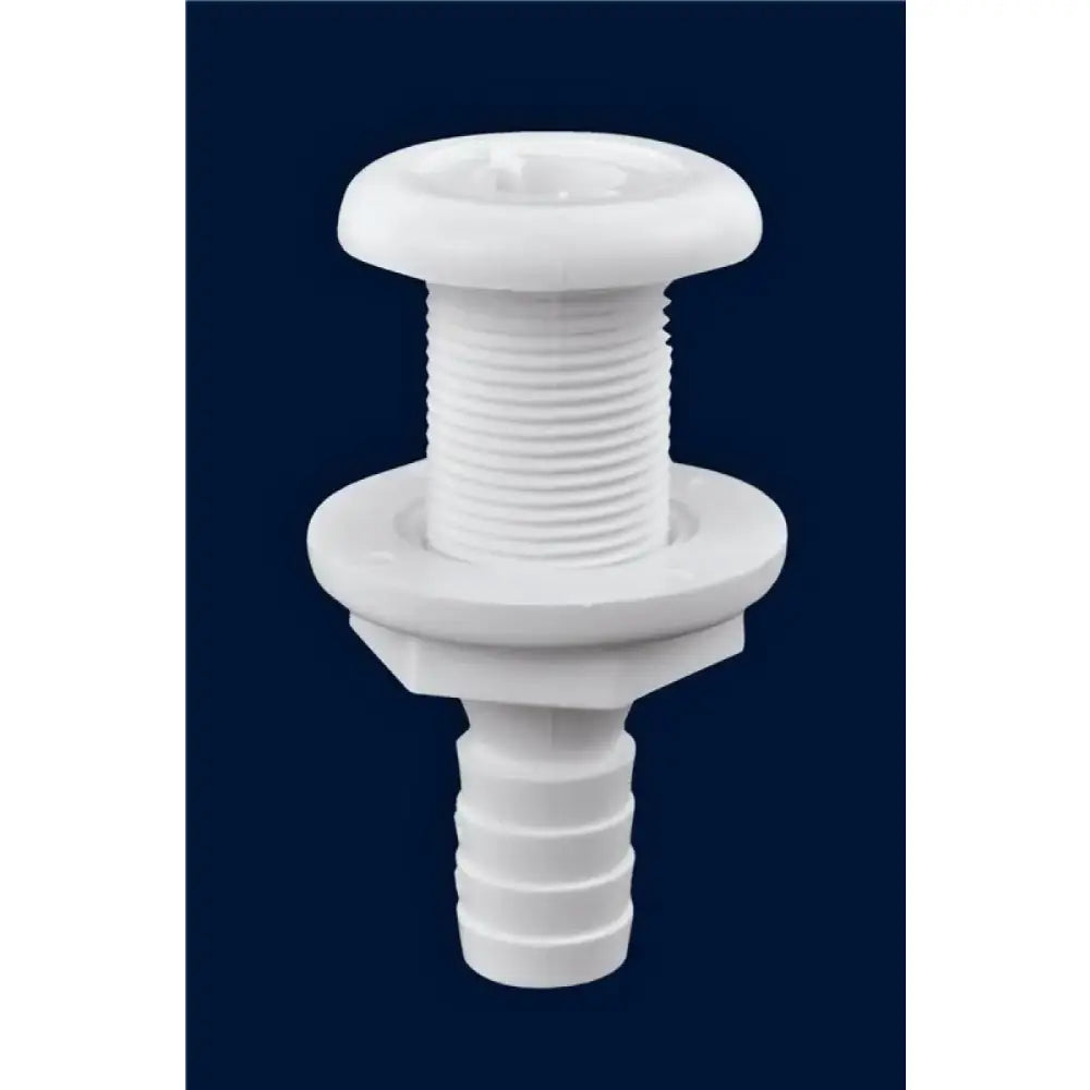 White plastic through-hull fitting for marine fuel applications from Attwood Marine Conn-Th