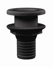 Black plastic through-hull fitting for Attwood 3875A1 marine boat plumbing connection