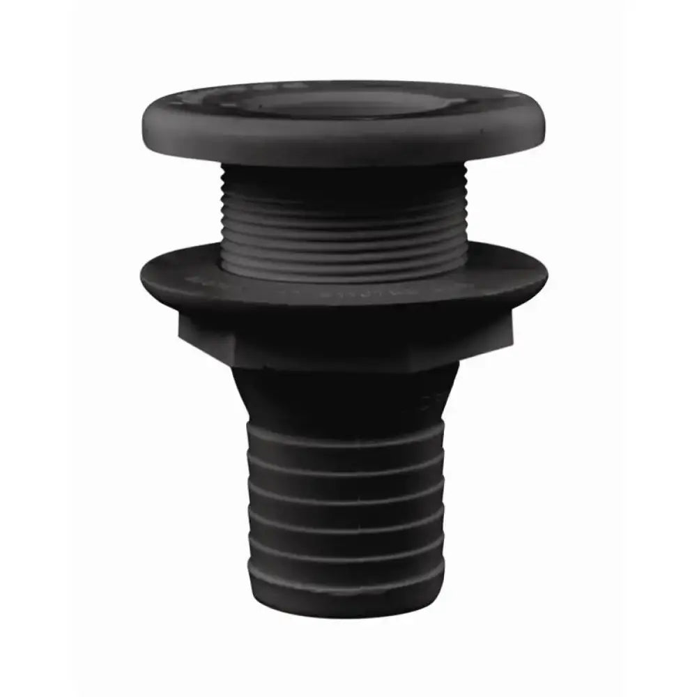 Black plastic through-hull fitting for Attwood 3875A1 marine boat plumbing connection