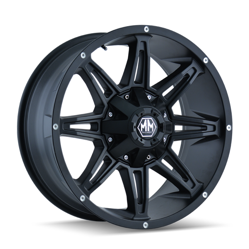 Mayhem 8090-8937MB18 Mayhem 8090 Rampage 18x9 / 6x135 BP / 18mm Offset / 106mm Hub Matte Black Wheel