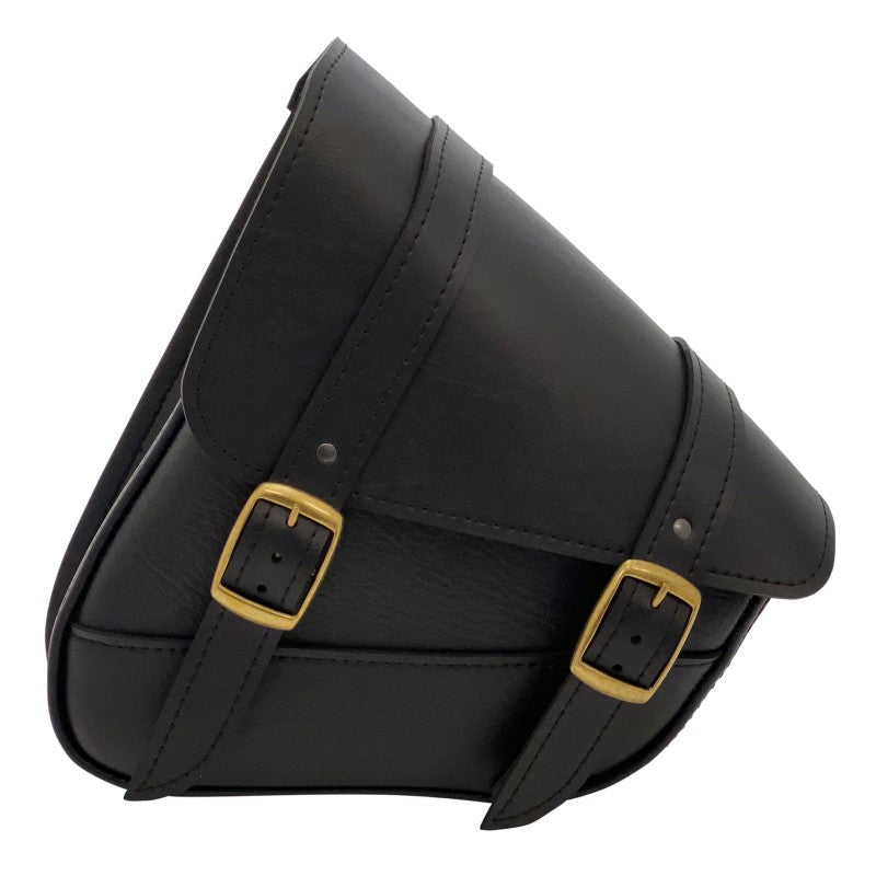 Willie & Max 59776-08 Willie & Max HD Softails, Yam Rd Stars, Kaw Vulcan 900, Suz C50 Brass Monkey Swingarm Bag - Black