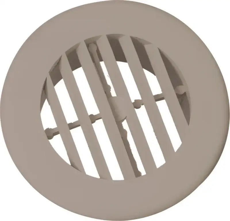 4-foot beige heat vent by D&W Inc. showing round design with slatted grille for efficient airflow distribution