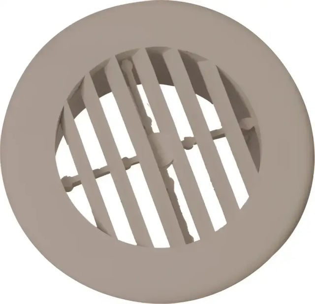 4-foot beige heat vent by D&W Inc. showing round design with slatted grille for efficient airflow distribution