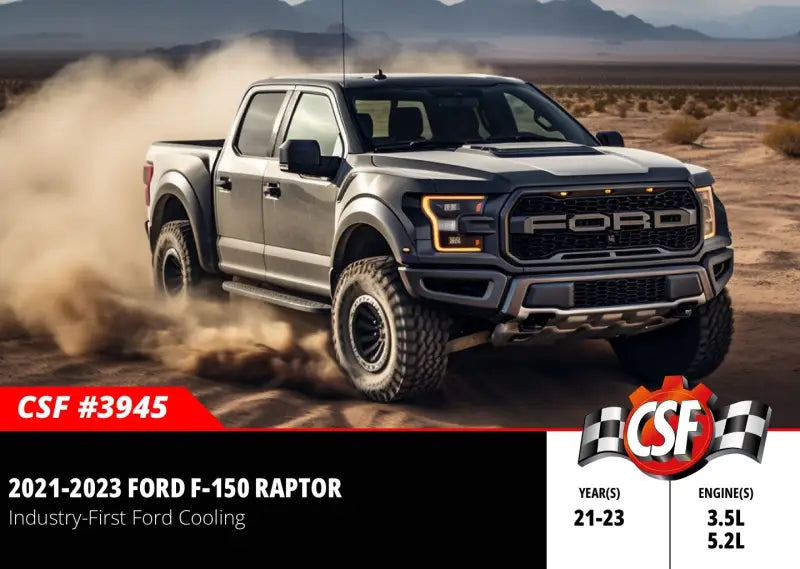 Gray Ford F-150 Raptor truck with CSF radiator for perfect fit in Raptor models