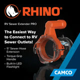 39570 Camco Rhino RV Sewer Hose Extender PRO - 5 Inch Clarity - Connector