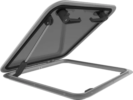 Open SLV Hatch Sty with gas strut and latches for Lewmar LP 44 Gry 15 Slv Hatch Sty