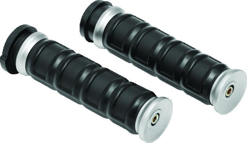 Kuryakyn 6674 Kuryakyn Dillinger Grips Throttle-By-Wire Silver - 6674