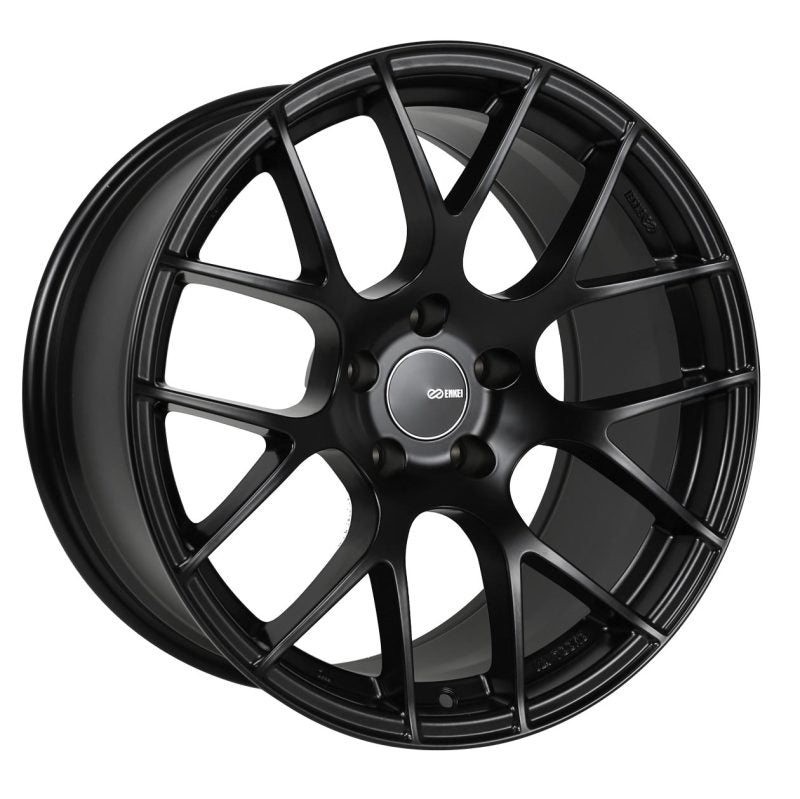 Enkei 467-895-1235BK Enkei Raijin 18x9.5 35mm Offset 5x120 Bolt Pattern 72.6 Bore Diameter Matte Black Wheel