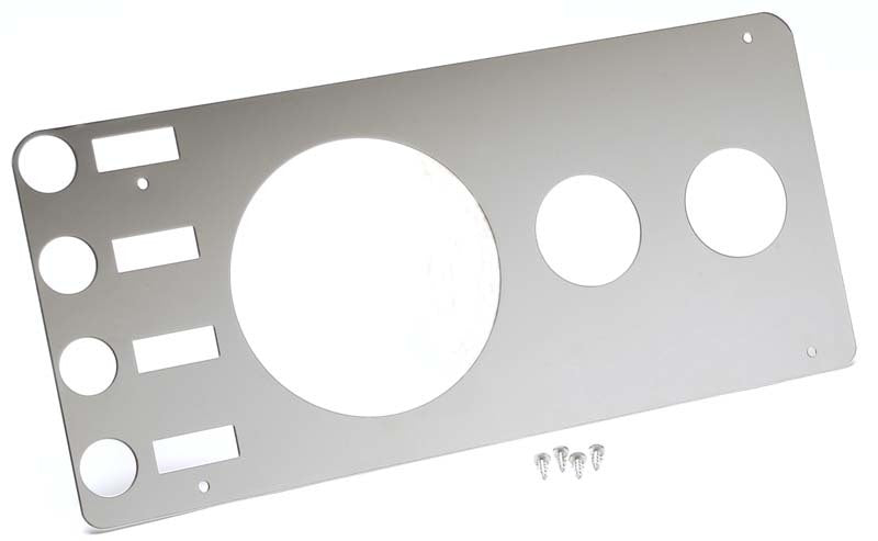 Kentrol 30521 Kentrol 76-86 Jeep CJ Gauge Cover Without Radio Opening - Polished Silver
