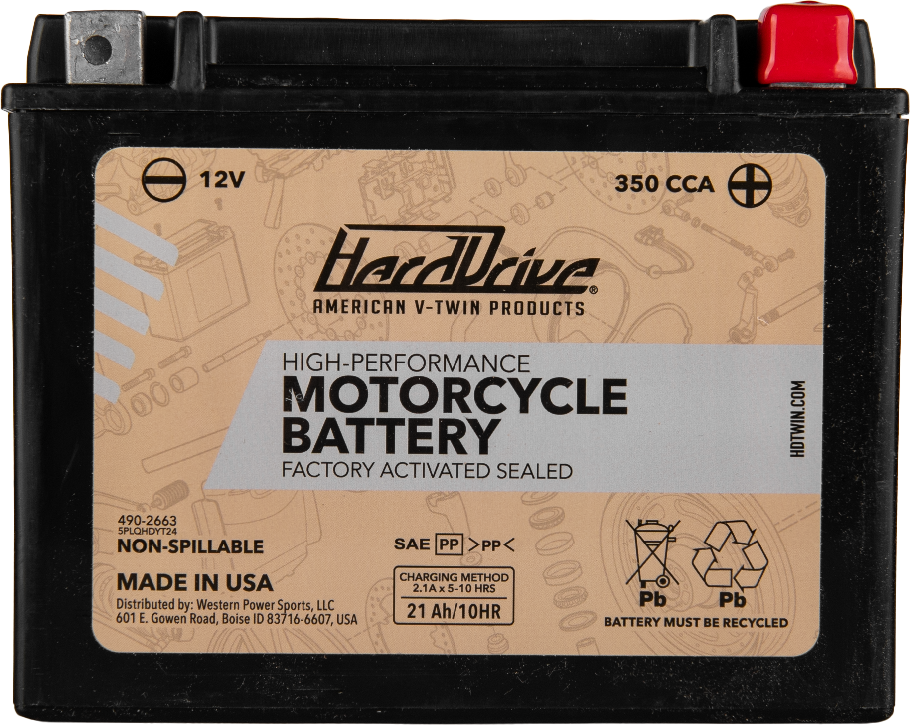 Harddrive AGM Sealed Battery HRDM7250H - High Perform YTX24HL Cca 350