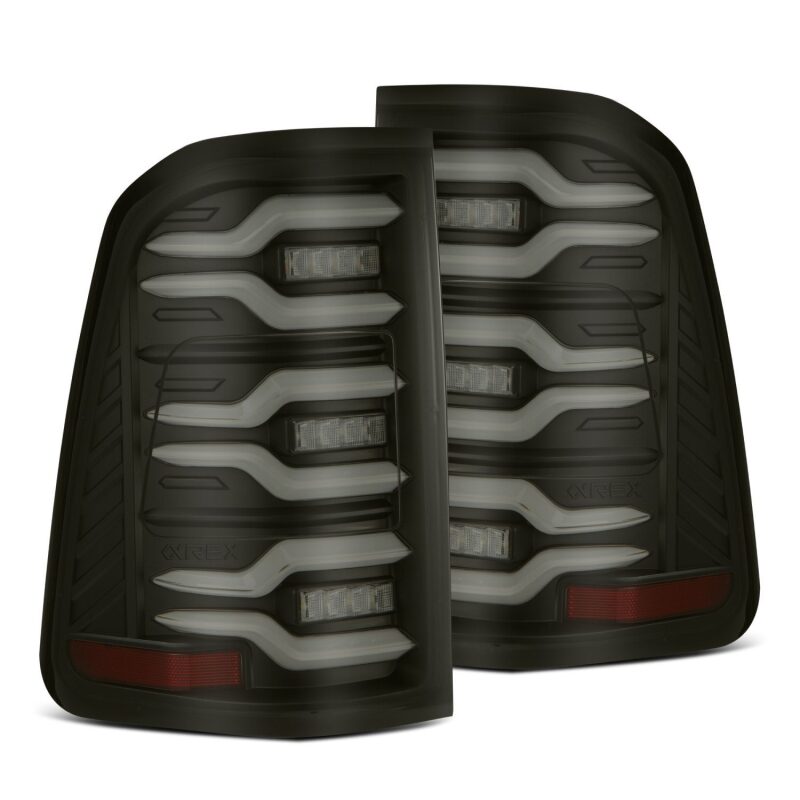 AlphaRex 640040 AlphaRex 19-21 Dodge Ram 1500 Luxx-Series LED Tail Lights Black w/Activ Light/Seq Signal